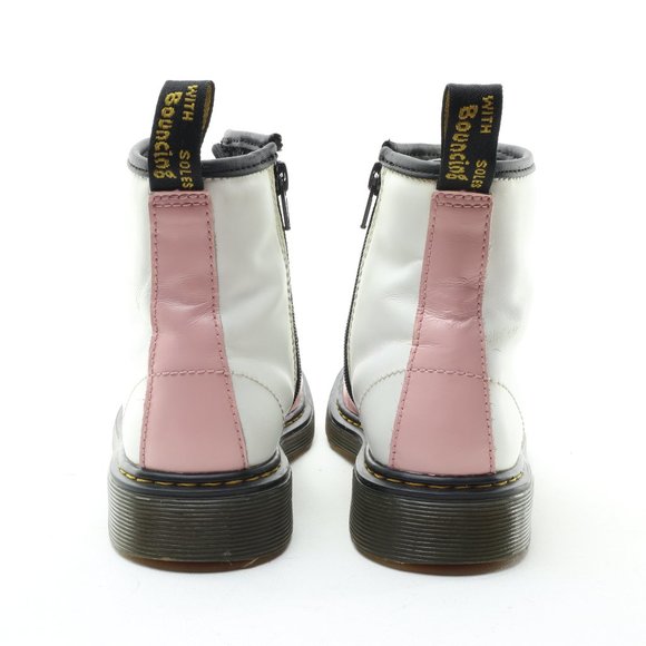 Dr. Martens 1460J Junior Softy T Leather Lace/Zip Boots Pink/White US3 EU34 - Picture 8 of 16